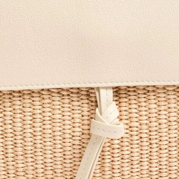 Mansur Gavriel Soft Lady pebbled leather and raffia shoulder bag handbag - Picture 4 of 9